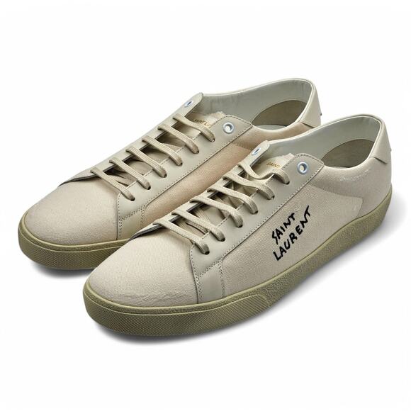 Saint Laurent Court Classic SL/06 Leather Sneakers - Cream - EU 45 / US 12 $780 main image 6